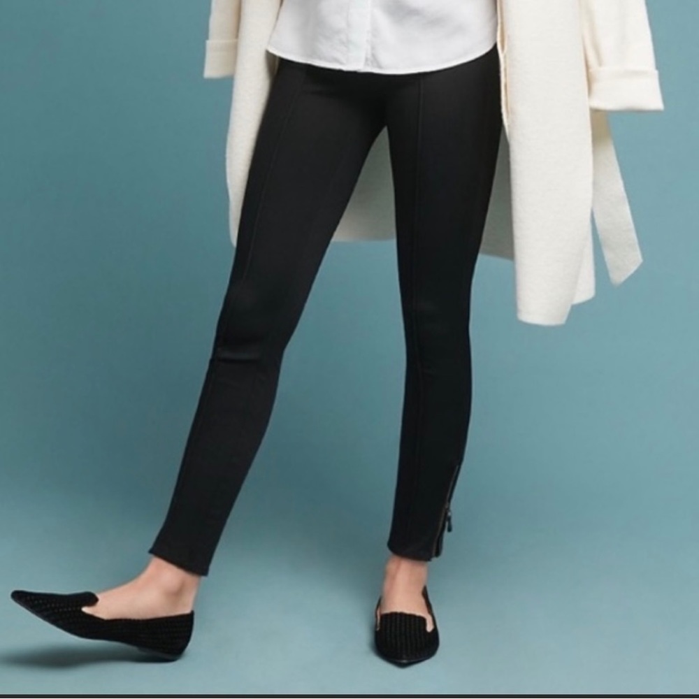 Pilcro and Letterpress Pull-Up with Ankle Zip Black Leggings Size 26